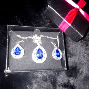 Blue and White Costume Jewelry Set